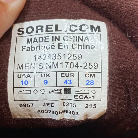 Sorel Mens Cheynne Waterproof Leather Duck Boots Size 10 Brown & Black Outdoor - Picture 8 of 8